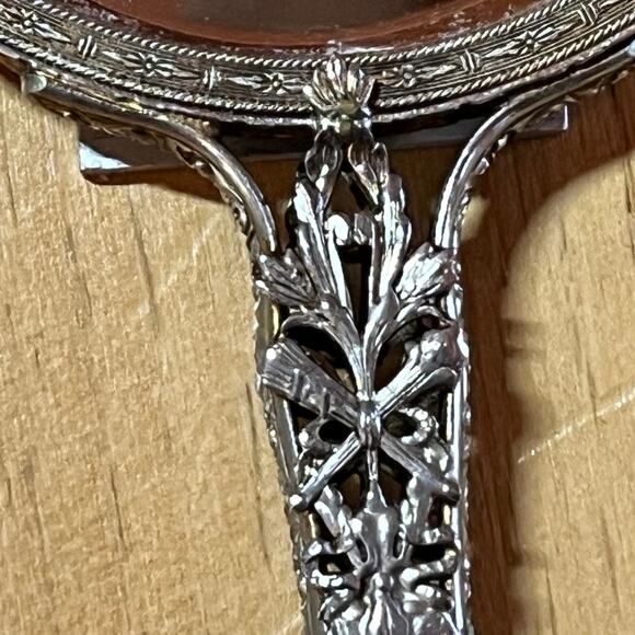 Vintage Victorian Hand-Held 14” Vanity ornate mirror - Picture 6 of 11